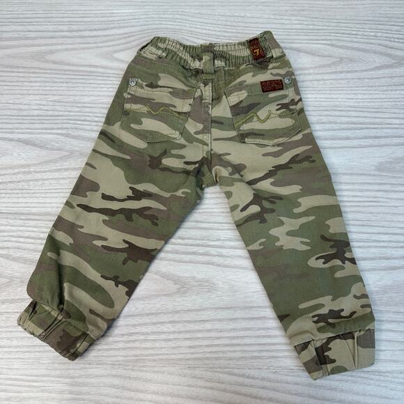 7 for All Mankind Jogger Pants Infant 12M Green Camo Elastic Waistband Stretch - Picture 4 of 8